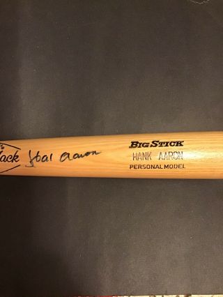 Hank Aaron Signed Adirondack Big Stick Baseball Bat - Authenticated