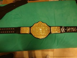 Wwe World Heavyweight Champion Belt Signed By Jeff Hardy W/ Pictures
