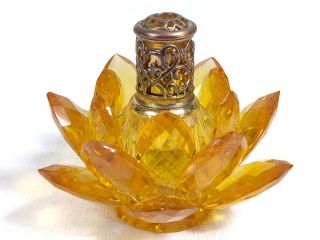Orange Crystal Lotus Flower Shaped Effusion Fragrance Lamp Straight Crown