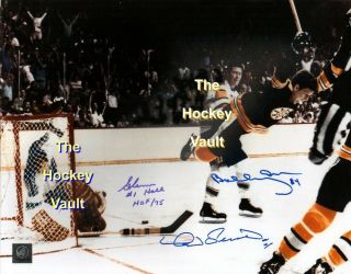 Boston Bruins Bobby Orr 4 1970 Cup Signed By Orr Hall & Picard 11x14 Gnr