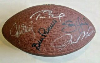 Tom Brady,  Joe Namath,  John Elway,  Joe Montana,  Terry Bradshaw Autographed Ball