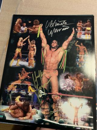 The Ultimate Warrior Hulk Hogan Signed Wwe Wrestlemania Autograph 16x20 Poster