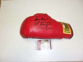 Joe Frazier Smokin Champ,  Deceased 32 - 4 - 1 27 Kos Jsa /coa Signed Boxing Glove