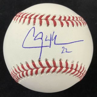 Clayton Kershaw Signed Baseball Manfred La Dodgers Autograph 22 Inscrip Wsc Jsa