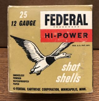 Federal Hi - Power Shot Shells Box Ammo 12 Gauge Ga Shotgun Cartridge