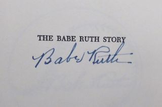 Babe Ruth Authentic Autographed Signed The Babe Ruth Story Book Psa/dna Ag01315