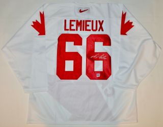 Autographed Dpisports Mario Lemieux Team Canada Nike Jersey