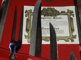 Vintage Emperor Steel 6 Piece Professional Cutlery Knife Set W/Fork 2