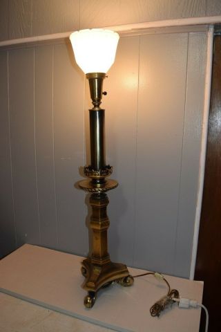 Vintage Stiffel Brass Torchiere Table Lamp