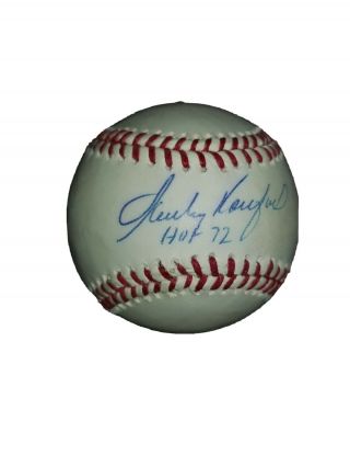 Sandy Koufax Hof 72 Signed Baseball Psa/dna Full Letter Dodgers