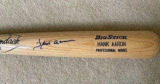 Hof Great Hank Aaron Signed Adirondack 302 Game Model Bat With Proof