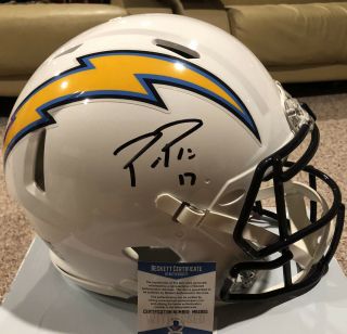 Philip Rivers Autograph Signed Full Size Speed Authentic Chargers Helmet Bas