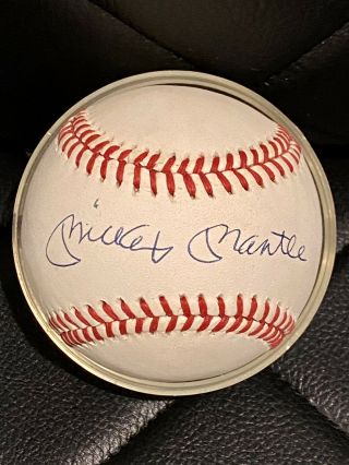 Mickey Mantle Single Signed Autographed Mlb Baseball Psa/dna :read Description