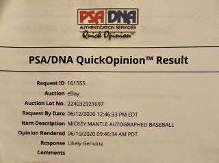 Mickey Mantle single signed autographed MLB baseball PSA/DNA :Read Description 4
