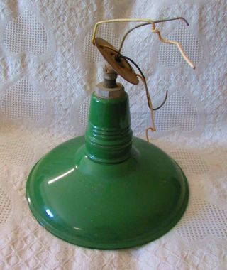 Vintage Industrial Green Porcelain Light Fixture With Mounting Barn Shop Kitchen