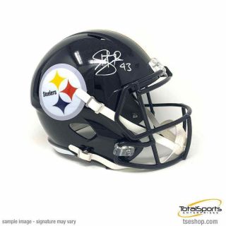 Troy Polamalu Signed Pittsburgh Steelers Black Full Size Authentic Speed Helmet