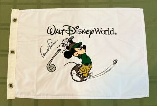Arnold Palmer Autographed Signed Walt Disney World Flag Golf Psa/dna Loa