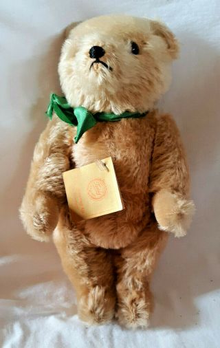 Vintage Hermann Lt.  Tan 10 " Jointed Mohair Teddy Bear Made In Germany,  Exl Cond.