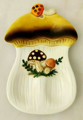 Vintage 1978 Sears Merry Mushroom Ceramic Spoon Rest Japan