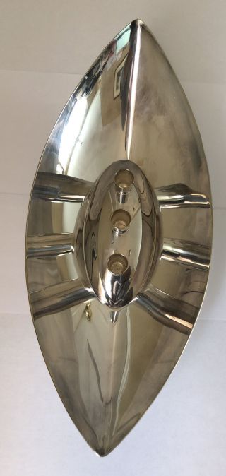 Vtg Gorham Mid Century Modern Silverplate Candle Holder 12” Bowl Yc689