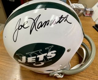 Joe Namath Autographed Signed Full Size Throwback Jets Helmet Jsa
