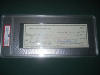 Vince Lombardi & Willie Davis Signed Green Bay Packers Check Psa/dna Loa Auto