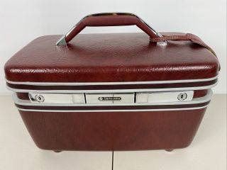 Vintage Samsonite Silhouette Train Case Hard Cover Cosmetic Luggage Suitcase