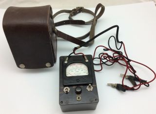 Vintage Bell System Ohm Test Meter With Leather Case Ks - 8455 L2