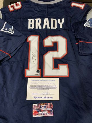 Tom Brady Autographed Signed England Patriots Blue Jersey W/ Certificate