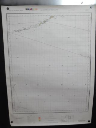 1945 Aleutian Islands Alaska Us Army Map Service Chart 1st Edition Wwii Vintage