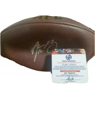 Certified Aaron Rodgers Signed Football With Stand And Mini Helmet
