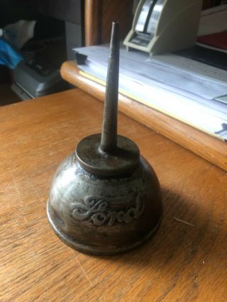 Vintage Ford Script Antique Oil Can Model T Accessory