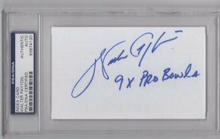 Walter Payton 9x Pro Bowl Psa/dna Certified Signed Index Card Rare Inscription