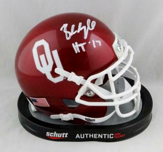 Baker Mayfield Signed Oklahoma Sooners Schutt Mini Helmet W/ Ht - Beckett Auth