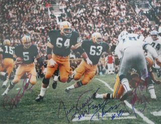Packers Jim Taylor Paul Hornung Jerry Kramer & Thurston Signed 11x14 Photo Auto