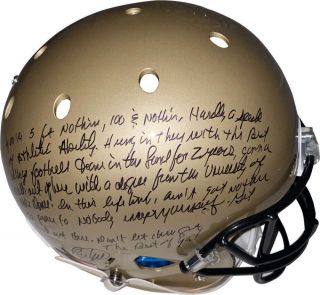 Rudy Ruettiger Signed Auto Schutt Notre Dame Fs Helmet The Speech Tristar