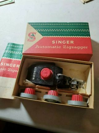 Vintage Singer Automatic Zigzagger Model 161103 With Box Fits 301 404
