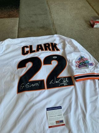 Will Clark Signed San Francisco Giant 1989 World Series Jersey Psa/dna
