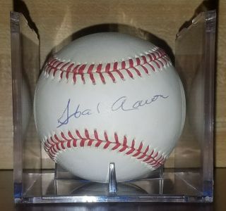Hank Aaron Autographed Baseball Psa/dna
