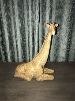 Vintage 17 " Hand Carved Giraffe (stone) Figurine Statue Sculpture Hand Painted