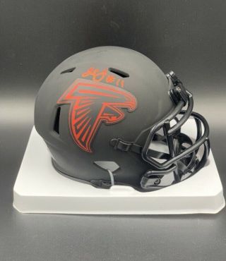 Julio Jones Signed Autographed Atl Falcons Eclipse Mini Helmet Beckett Bas Red