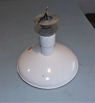 Vintage White Porcelain Ceiling Lights Industrial Lamp,  Swivel Mount,  14 " Dia