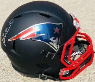 Psa/dna Patriots 50 Mike Vrabel Signed Autographed F/s Matte Black Alt Helmet