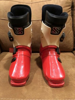 Vintage Salomon Sx91 Equipe Rear Entry Ski Boots 325 Red