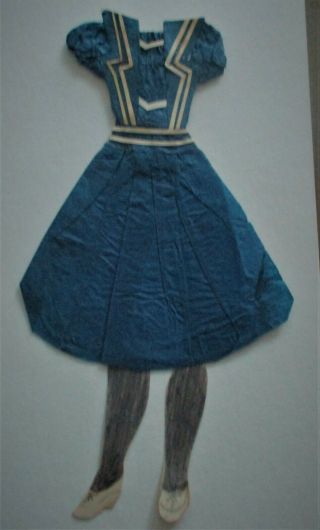 19th C,  Antique,  Handmade,  Crepe Paper Doll Dress,  Just & So Well Made.  4