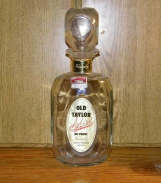 Vintage 1950’s Old Taylor Kentucky Bourbon Whiskey Bottle / Decanter