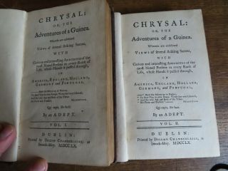 1760 Chrysal Or The Adventures Of A Guinea By An Adept Vol I & Ii
