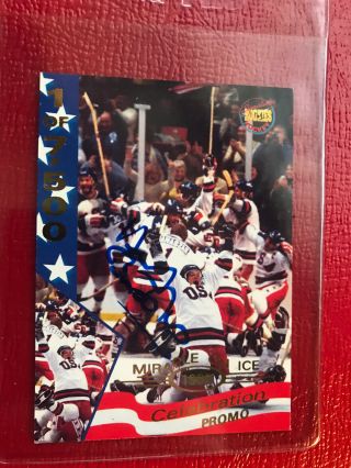 1980 Miracle On Ice Herb Brooks Autographed 1995 Signature Rookies /7500 Promo
