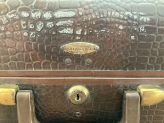 Vintage Shwayder Bros Inc Samsonite Faux Alligator Suitcase Luggage 2