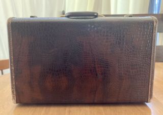 Vintage Shwayder Bros Inc Samsonite Faux Alligator Suitcase Luggage 3